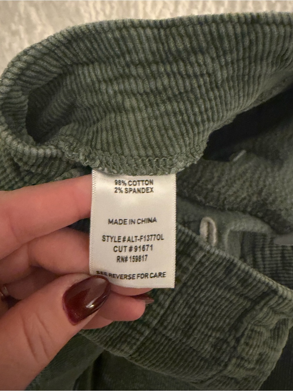 Altar’d State Olive Green Women’s Corduroy pants - Picture 9 of 9